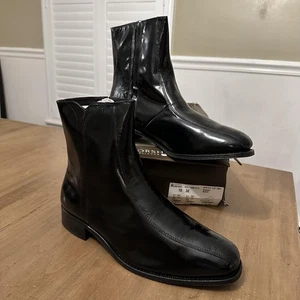 Florsheim Regent Boots Mens Size 10 3E Black Dress Leather Zip Ankle Shoes New - Picture 1 of 8