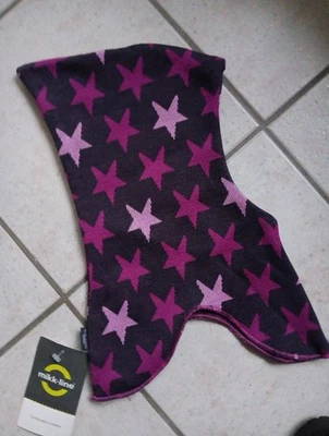 Mikkline Sturmhaube Wintermütze Wind Wasserdicht 86 92 Neu Sterne pink rosa grau - Bild 1 von 2