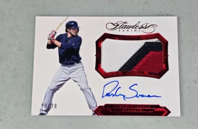 丹斯比·斯旺森 新秀布贴签名 亚特兰大勇士队 2017 帕尼尼完美无瑕 13/20 — 第 1/2 张图片