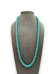 Laguna Teal Blue Faceted Glass Beaded Necklace 23” - Picture 1 of 6