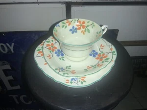 Art Deco Delightful Trio, Cup, Saucer And Tea Plate - Picture 1 of 5