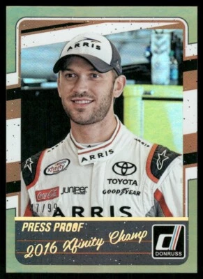 J157 DANIEL SUAREZ 2016 DONRUSS RACING GOLD PRESS PROOF /99 NASCAR JOE GIBBS - Image 1 of 2