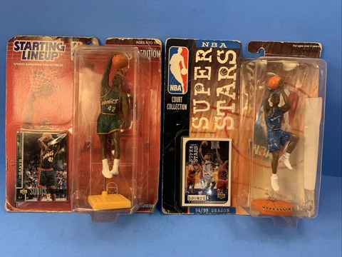 Lot Of 2 Starting Lineup NBA Superstars Figure Juwan Howard /Vin Baker NIP Cover