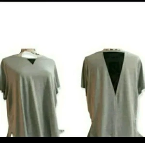DANSKIN NOW Shirt Womens Sz 16/18 Gray Short Sleeve Mesh Inserts Side Overlap - Picture 1 of 6