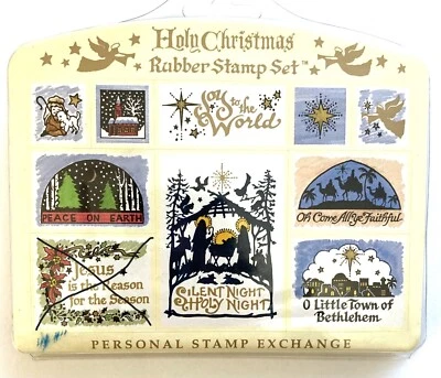 Conjunto de 9 Carimbos de Borracha Santo Natal Espuma Montagem Belém Paz - SELO FALTANDO - Imagem 1 de 4