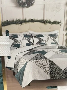 Nikolaus sq. Baumwolle 90 x 95 Zoll Full/Queen 3-teiliges Quilt-Set Schein Urlaub Patchwork - Bild 1 von 12