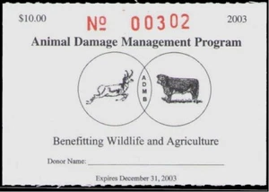 XItem Wyoming Animal Damage Mgmt 2003 $10.00 (antelope/steer) - Picture 1 of 1