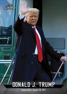 2021 LEAF iCARD #9 DONALD TRUMP LEAVES OFFICE - PRINT RUN /487 RARE! #MAGA - Bild 1 von 6