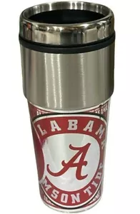 Alabama Crimson Tide 16 Ounce Stainless Steel Travel Tumbler NCAA Licensed - Picture 1 of 3