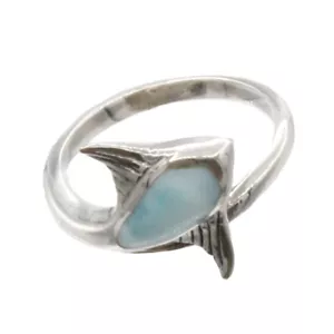 Marahlago Sterling Silver Ring Stingray Larimar Stone Ladies Jewellery Size 7 - Picture 1 of 2