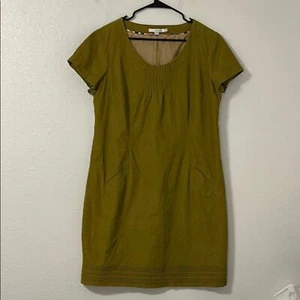 Boden Dress Womens 12 R Corduroy Green Finewhale Pintuck Sheath Preppy Garden - Picture 1 of 13