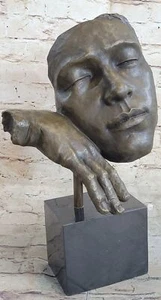 Salvador Dalí Arte Moderno Hombre en Descanso Busto de Bronce Estatua Escultura Figura Arte - Imagen 1 de 10