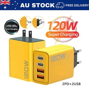 European EU USB Wall Plug 100w Fast Charge PD USB Type C Travel Charger 4 Ports - Picture 1 of 11