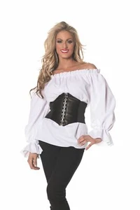 Renaissance Long Sleeve Shirt Pirate Steampunk Adult Womens Halloween Costume - Picture 1 of 5