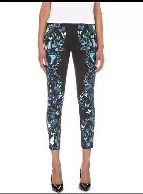 TED BAKER Butterfly Collective print black slim trousers cigarette pant  1  - Image 1 of 4