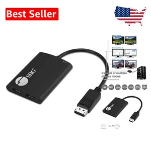 1x2 DisplayPort to HDMI MST Splitter - Dual Monitor 4K Setup, Easy Plug & Play - Picture 1 of 11