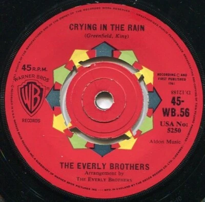 The Everly Brothers – Crying In The R  -  7" Vinyl  - Warner Bros Records - 1961 - Image 1 of 2