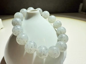 12mm Collection Grade Raw Stone Nephrite Bracelet|和田玉青花籽料手串 - Picture 1 of 8
