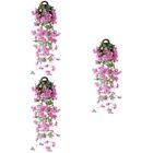 Set of 3 Pink Silk Cloth Artificial Cherry Blossom Fake Hanging Flowers Vine