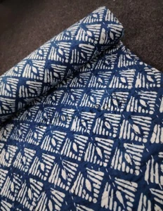 Blue Printed kantha Quilt kantha Handmade Vintage Quilt Reversible Quilt - Picture 1 of 6