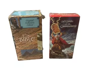 Charlton Heston 2-Film/6-VHS Set Lot: 10 Commandments/The Bible - New/Sealed - Picture 1 of 6