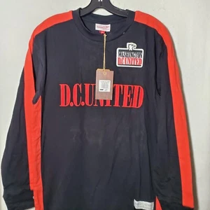 Mitchell & Ness DC United T-Shirt MLS Sublimated Tee Large Black Long Sleeve NWT - Picture 1 of 12