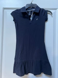 NAVY NAUTICA COLLARED GIRLS SHIRT DRESS SZ S(8) - Picture 1 of 4