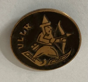 Vintage ULLR Norse God of Skiing Pin Huguenin Swiss Made Winter Nordic - Picture 1 of 3