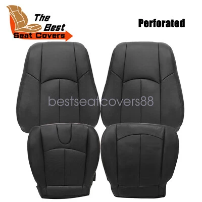 Fits 2008-2013 Infiniti G37 Front Bottom / Top PERF LEATHER Seat Cover Black US - Image 1 of 4