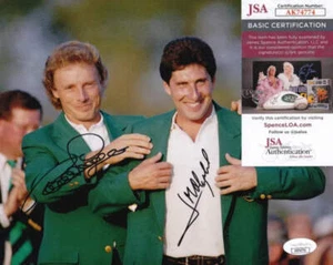 Jose Maria Olazabal and Bernhard Langer Signed (JSA COA) The Masters 1994 8×10 P - Picture 1 of 2