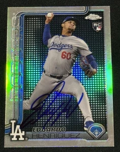 2025 Topps Chrome Signed Edgardo Henriquez Lightboard SSP Logo Dodgers Auto Card - Picture 1 of 2