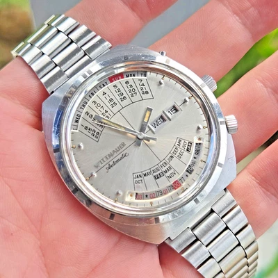Vintage Wittnauer 2000 Men's Automatic watch W102 perpetual calendar 1970s - Image 1 of 4