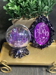 Bath & Body Works Halloween lila Kristallkugel & BOO beleuchtet Wandblume Plug-in - Bild 1 von 11