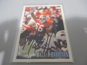 MARTIN HARRISON 1993 BOWMAN NFL FOOTBALL SIGNED CARD IP SF 49ERS UW HUSKY LB - Picture 1 of 1