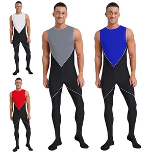 Men Jumpsuit Warm Underwear Stockings Catsuit Full Body Dance Compression Back - Picture 1 of 62