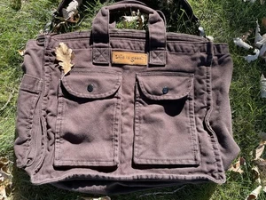 Life Is Good Brown Heavy Duck Canvas Messenger Crossbody Computer Bag RARE - Picture 1 of 18