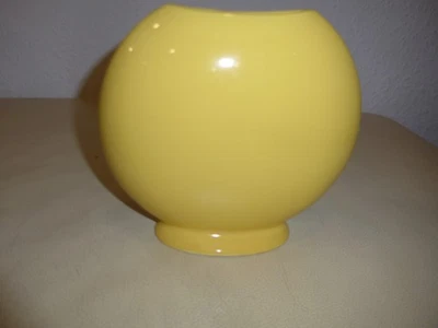 Gelbe Vase Blumenvase schmal oval - Bild 1 von 3
