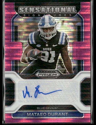 Mataeo Durant Auto Pink Wave AU,/15 2023 Panini Chronicles DP Duke Blue Devils - Image 1 of 2