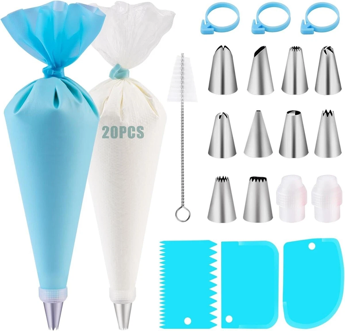 Kuchen-Deko-Set 255-teilig – Mit Spritzbeuteln, Tüllen, Drehteller, Für Anfänger & Profis