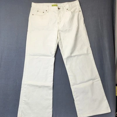 Jeans feminino Sigrid Olsen tamanho 14 branco stretch jeans clássico cápsula minimalista - Imagem 1 de 4