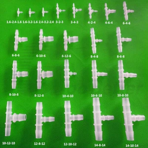 Plastic Barbed Connector Reducing Tubing Pipe Hose Joiner Tee T-Splitter Adapter - Picture 1 of 23