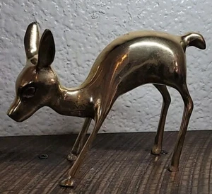 Vintage Brass Doe Deer Figurine - Picture 1 of 12