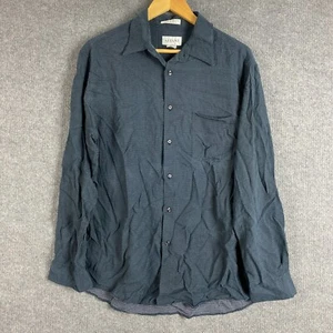 Alfani Shirt Mens L Blue White Button Up Career Office Vintage Check Corporate - Picture 1 of 9
