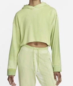 Nueva sudadera con capucha corta Nike Yoga Luxe de gran tamaño talla L para mujer - Imagen 1 de 7