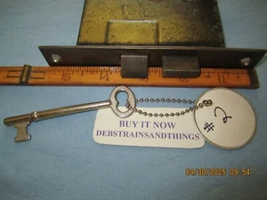 OLD ANTIQUE VINTAGE INSIDE DOOR MOUNT MORTISE LOCK LATCH WITH DEAD BOLT & KEY. - Picture 1 of 22