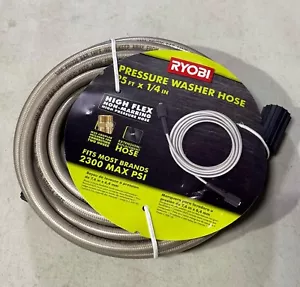 NUEVO RYOBI 1/4 pulg. Manguera de repuesto para lavadora a presión de 25 pies 2.300 PSI - Imagen 1 de 5