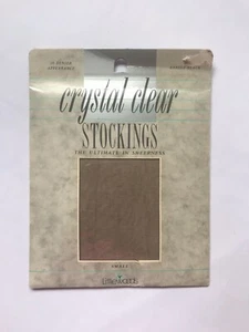 Vintage Barely Black Nylon Stockings Crystal Clear Small Sheer Made In Italy NEW - Picture 1 of 7