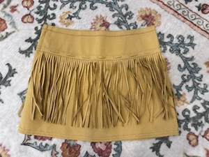 Kaya American Girl Beforever Faux Suede Gold Fringe Mini Skirt for girls size 10 - Picture 1 of 3