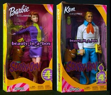 SCOOBY DOO Daphne Barbie Doll in Purple Dress Fred Ken Doll ~VERY GOOD BOX Lot 2