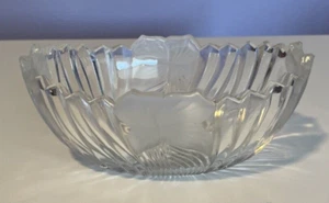 Vintage Mikasa Bleikristall Oval Servierschale Matt Blumen Glas Germany 7" - Bild 1 von 14